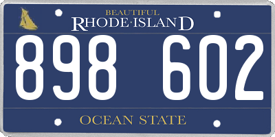RI license plate 898602