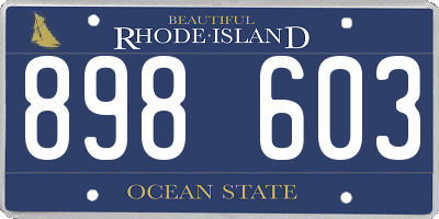 RI license plate 898603