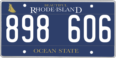 RI license plate 898606
