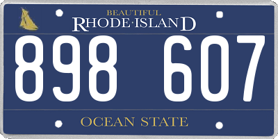 RI license plate 898607