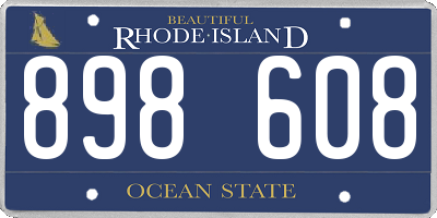 RI license plate 898608