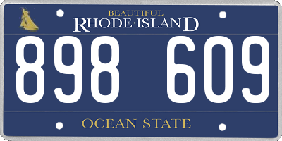 RI license plate 898609
