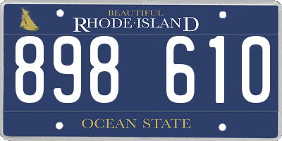 RI license plate 898610