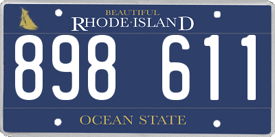 RI license plate 898611