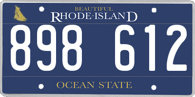 RI license plate 898612
