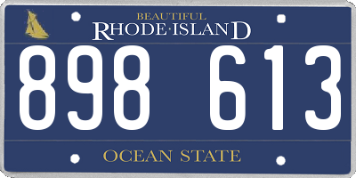 RI license plate 898613