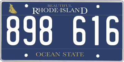 RI license plate 898616