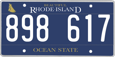 RI license plate 898617