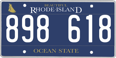 RI license plate 898618