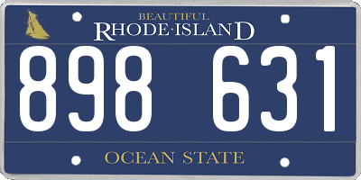 RI license plate 898631