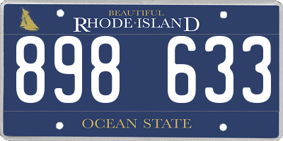 RI license plate 898633