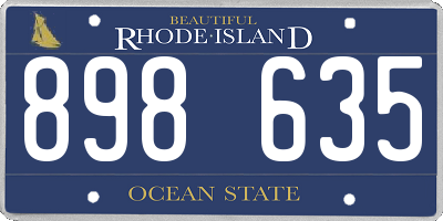 RI license plate 898635