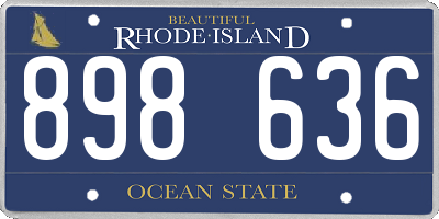 RI license plate 898636