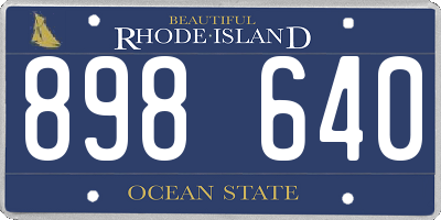 RI license plate 898640