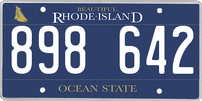 RI license plate 898642