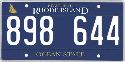 RI license plate 898644