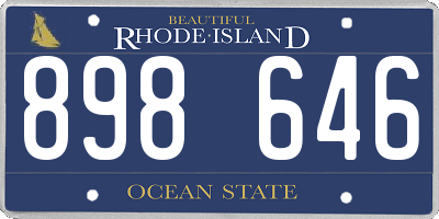 RI license plate 898646