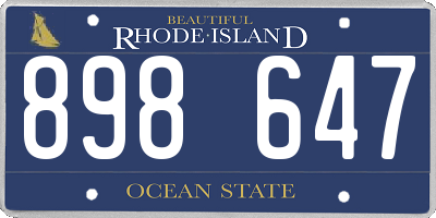 RI license plate 898647