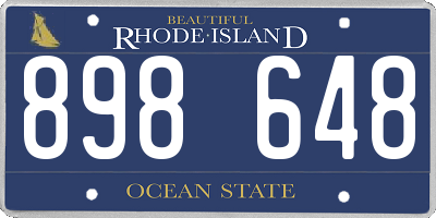 RI license plate 898648