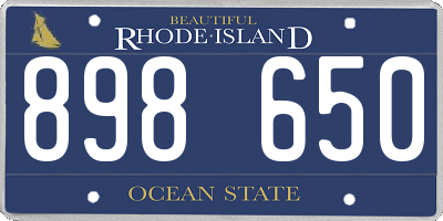 RI license plate 898650