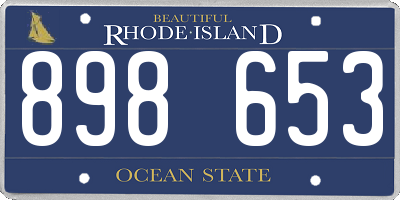 RI license plate 898653