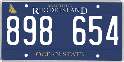 RI license plate 898654