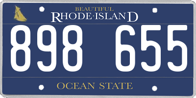 RI license plate 898655