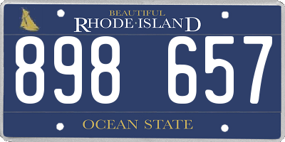 RI license plate 898657