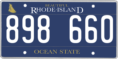 RI license plate 898660