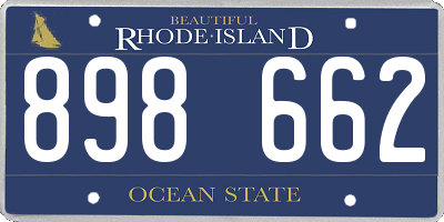 RI license plate 898662