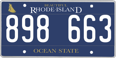 RI license plate 898663