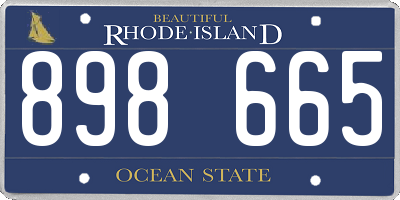 RI license plate 898665