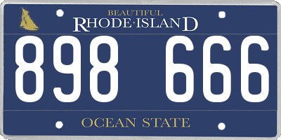 RI license plate 898666