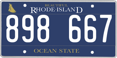 RI license plate 898667
