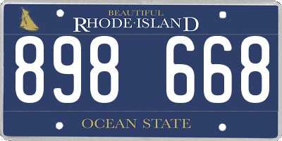 RI license plate 898668