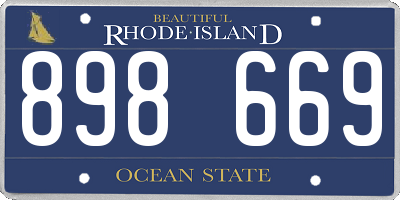 RI license plate 898669