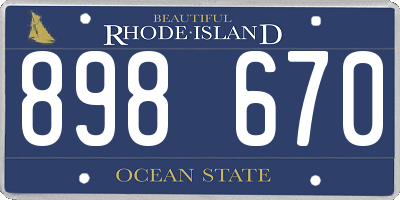 RI license plate 898670