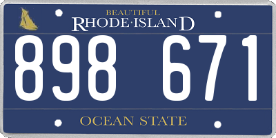 RI license plate 898671