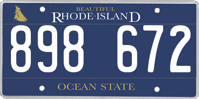 RI license plate 898672