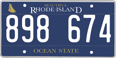 RI license plate 898674