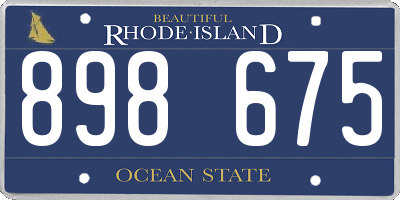 RI license plate 898675