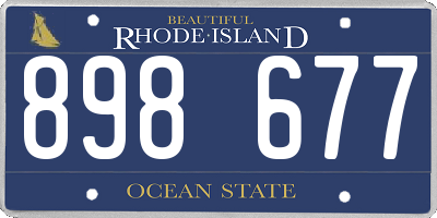 RI license plate 898677