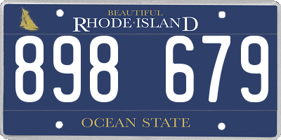 RI license plate 898679