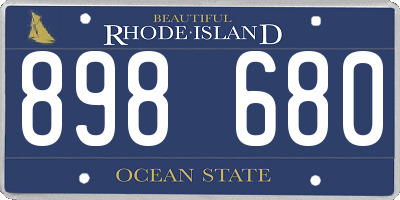 RI license plate 898680