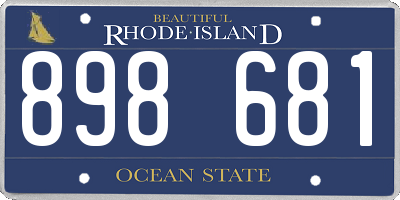 RI license plate 898681