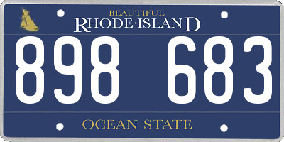 RI license plate 898683