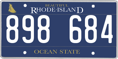 RI license plate 898684