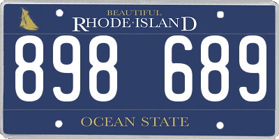 RI license plate 898689
