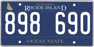 RI license plate 898690