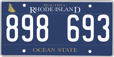 RI license plate 898693